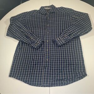 Ariat Pro Series Blue Plaid Long Sleeve Button Down Shirt Mens Large Vent